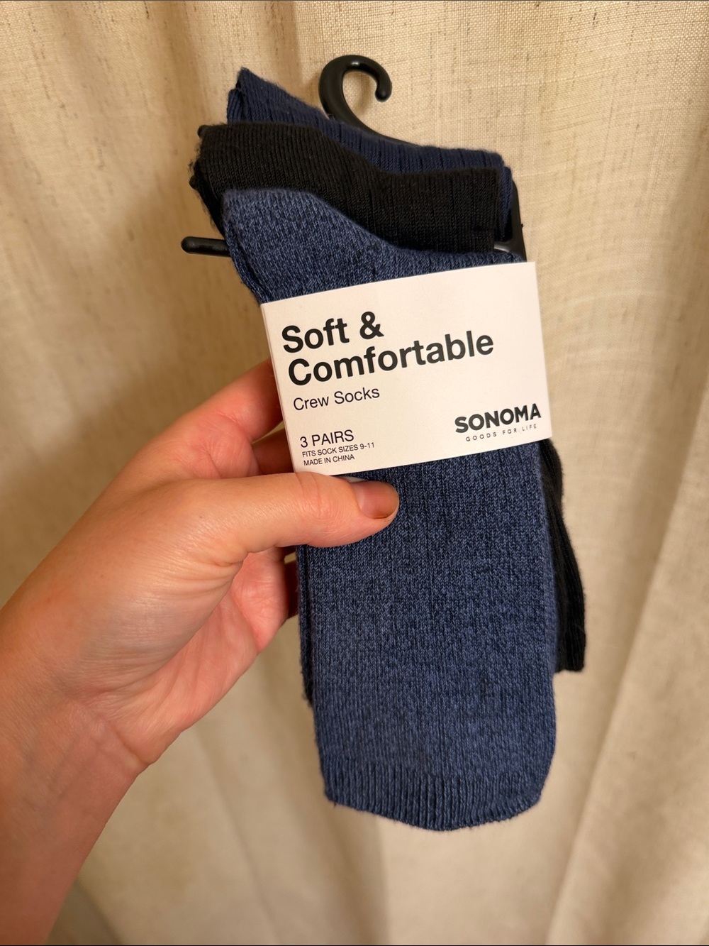 Sonoma Crew Sock 3-Pack NEW